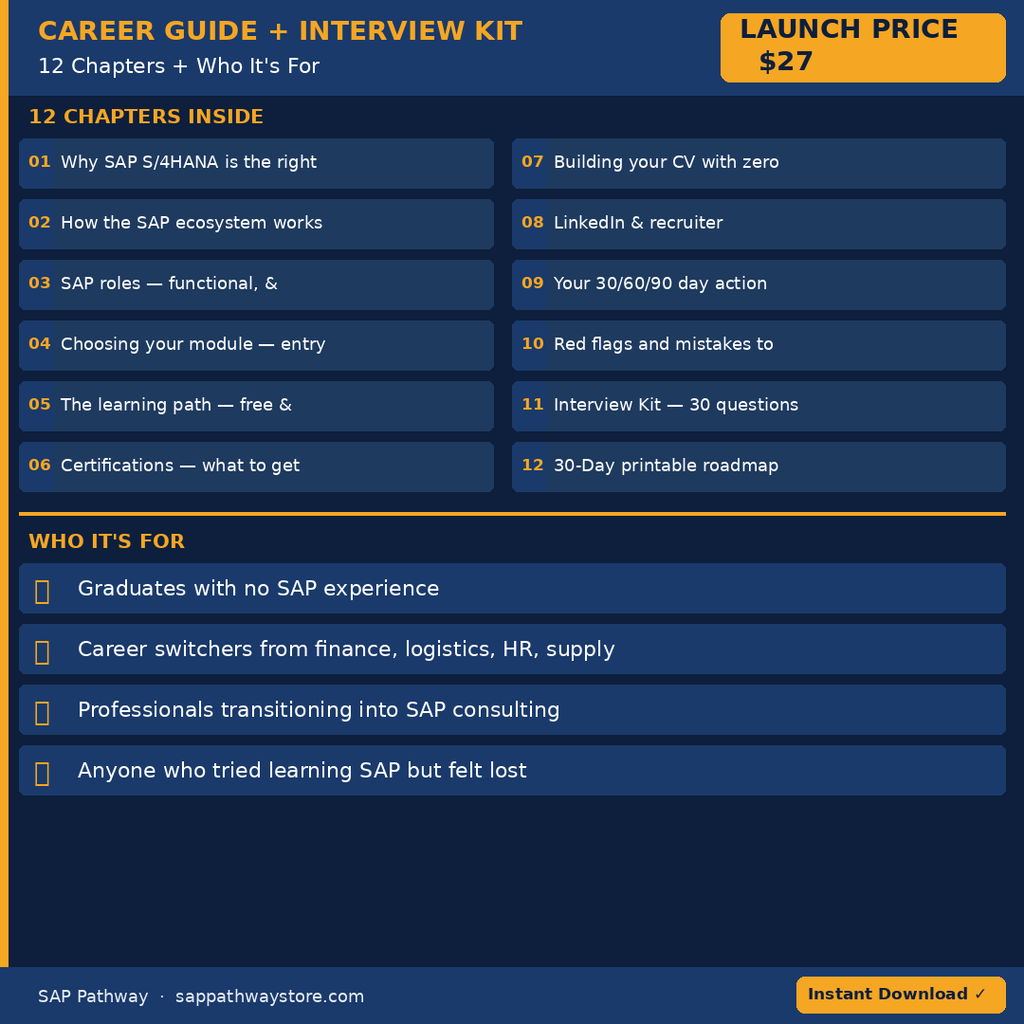 Career Guide: Become an SAP Consultant (S/4HANA) From Zero + Interview Kit
