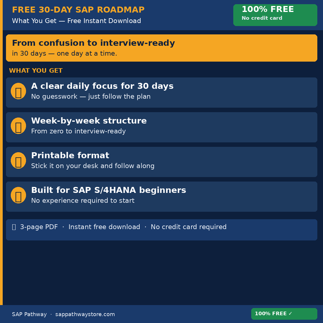 Free 30-Day SAP Roadmap